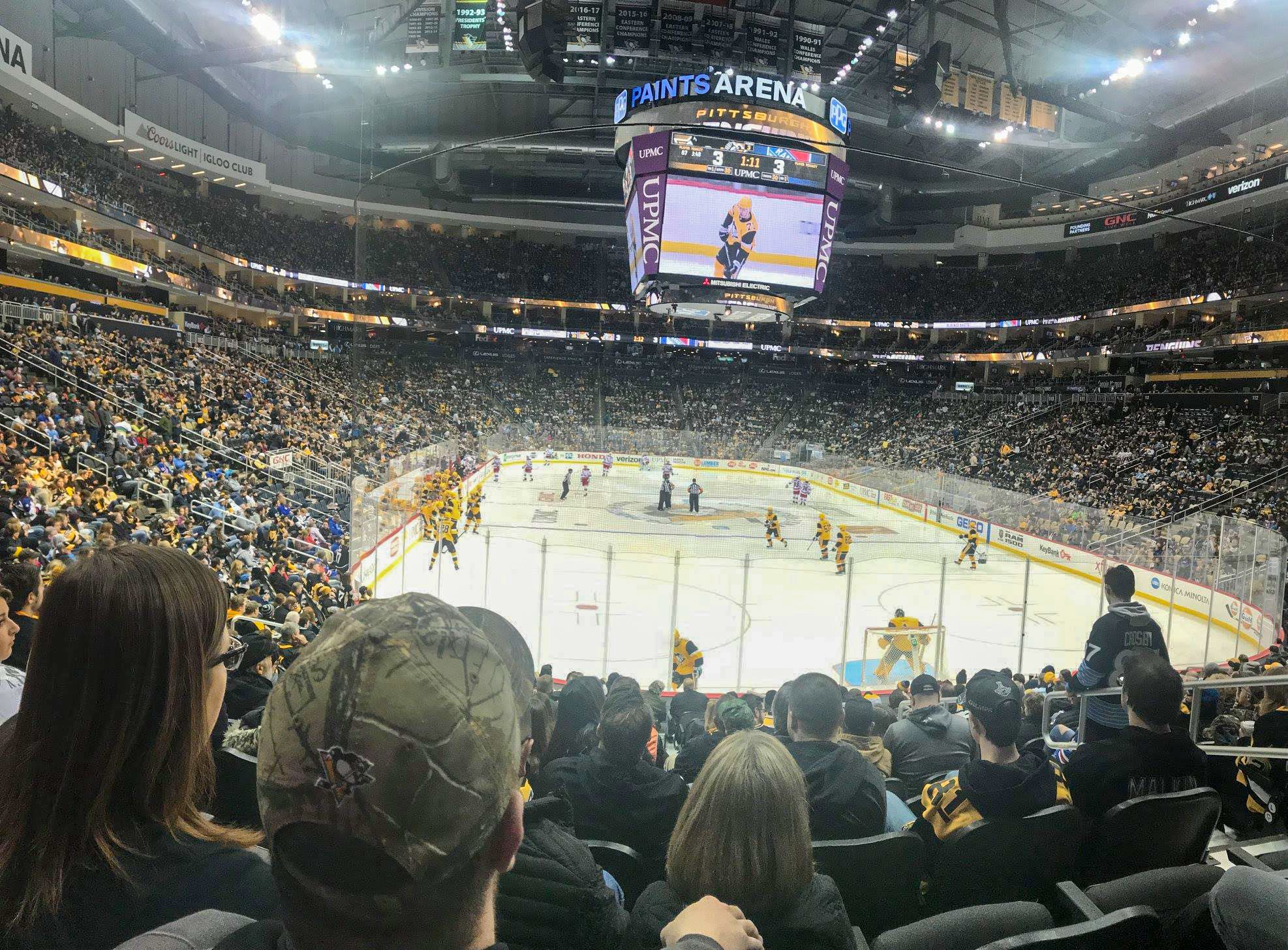 A picture of the PPG Paints Arena during a Penguins game in 2019.
