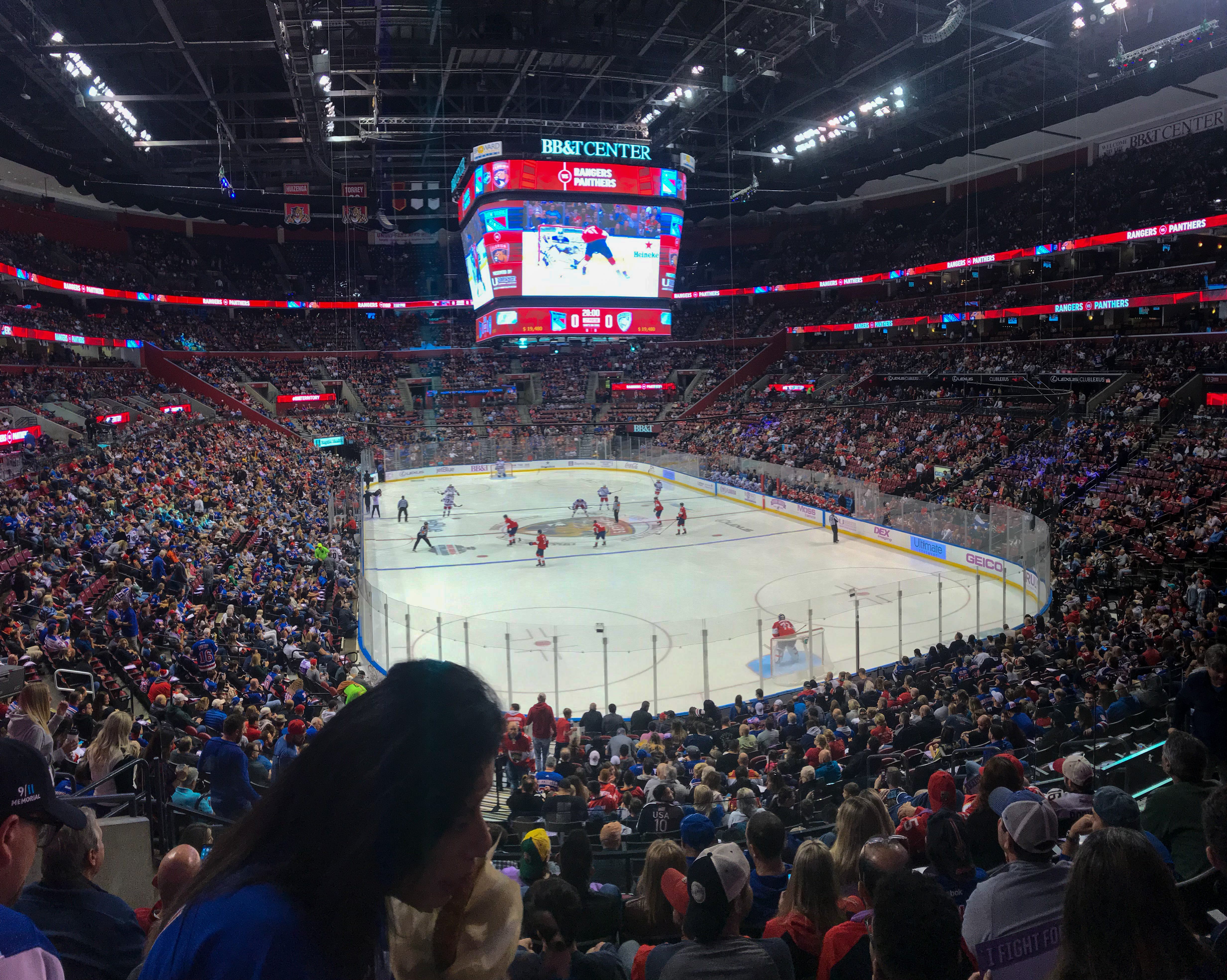 A picture of the BB&T Center in 2019 during a Florida Panthers game.