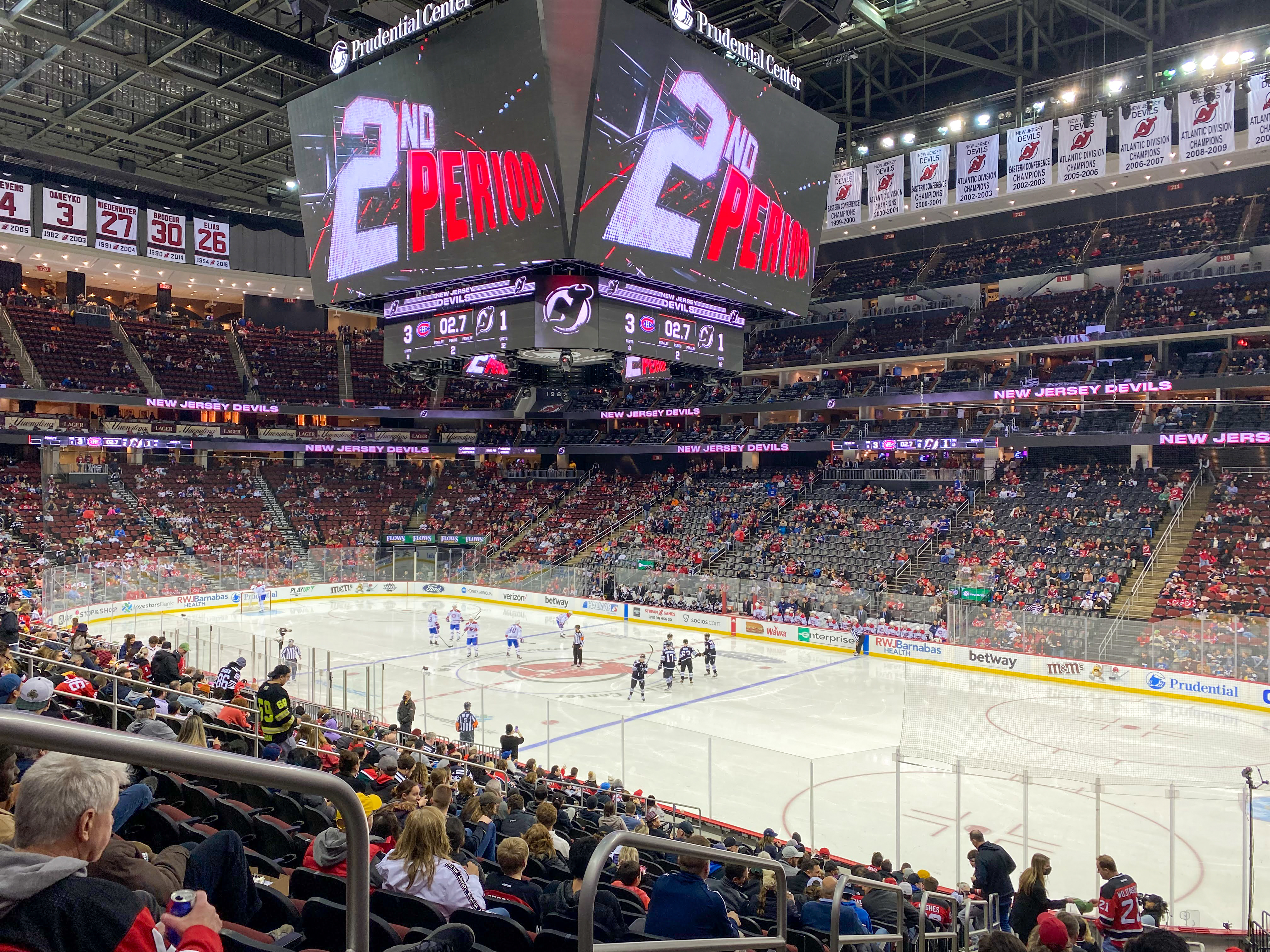 Prudential Center in March 2022 during a New Jersey Devil game.