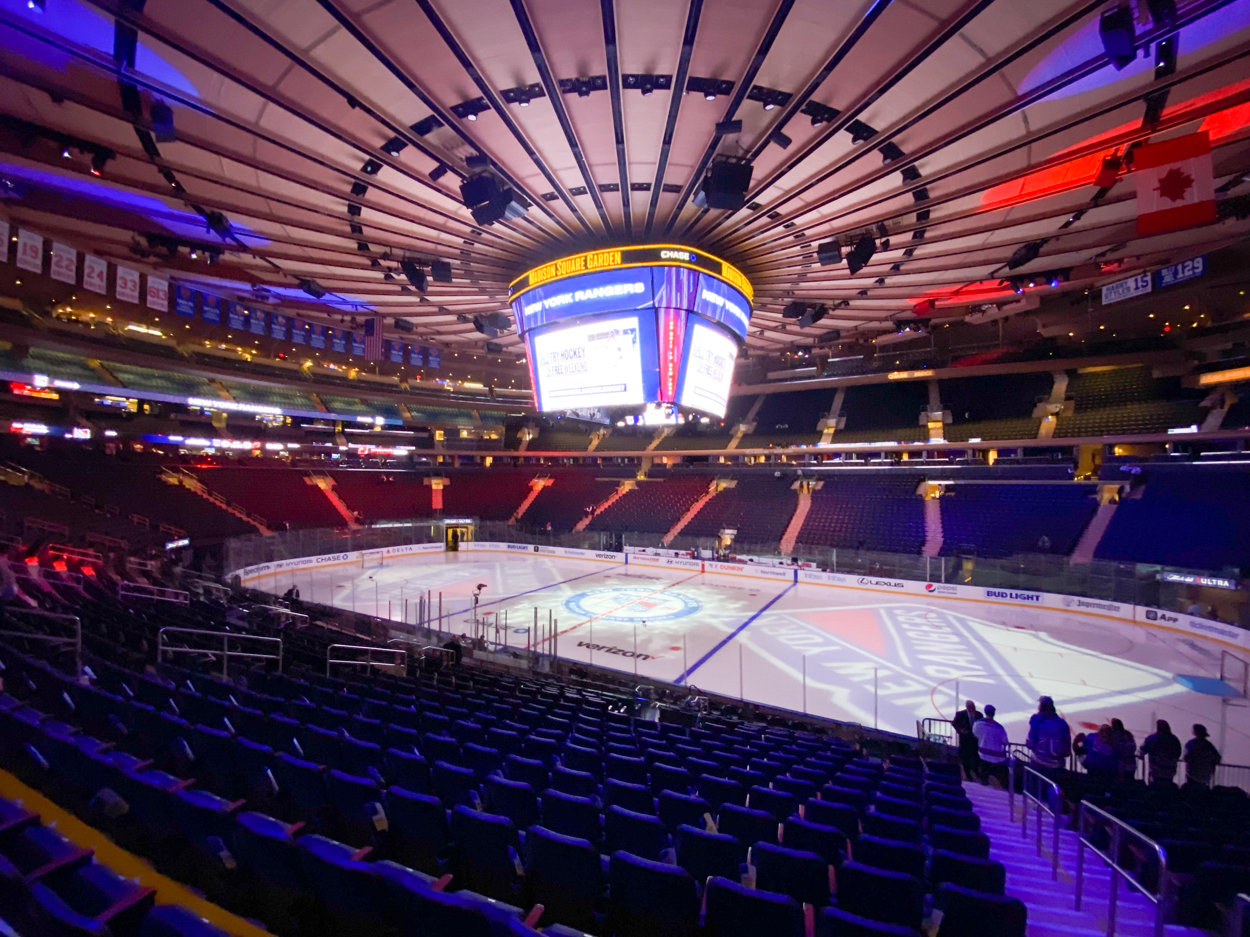 MSG in 2022 before a NY Ranger game.