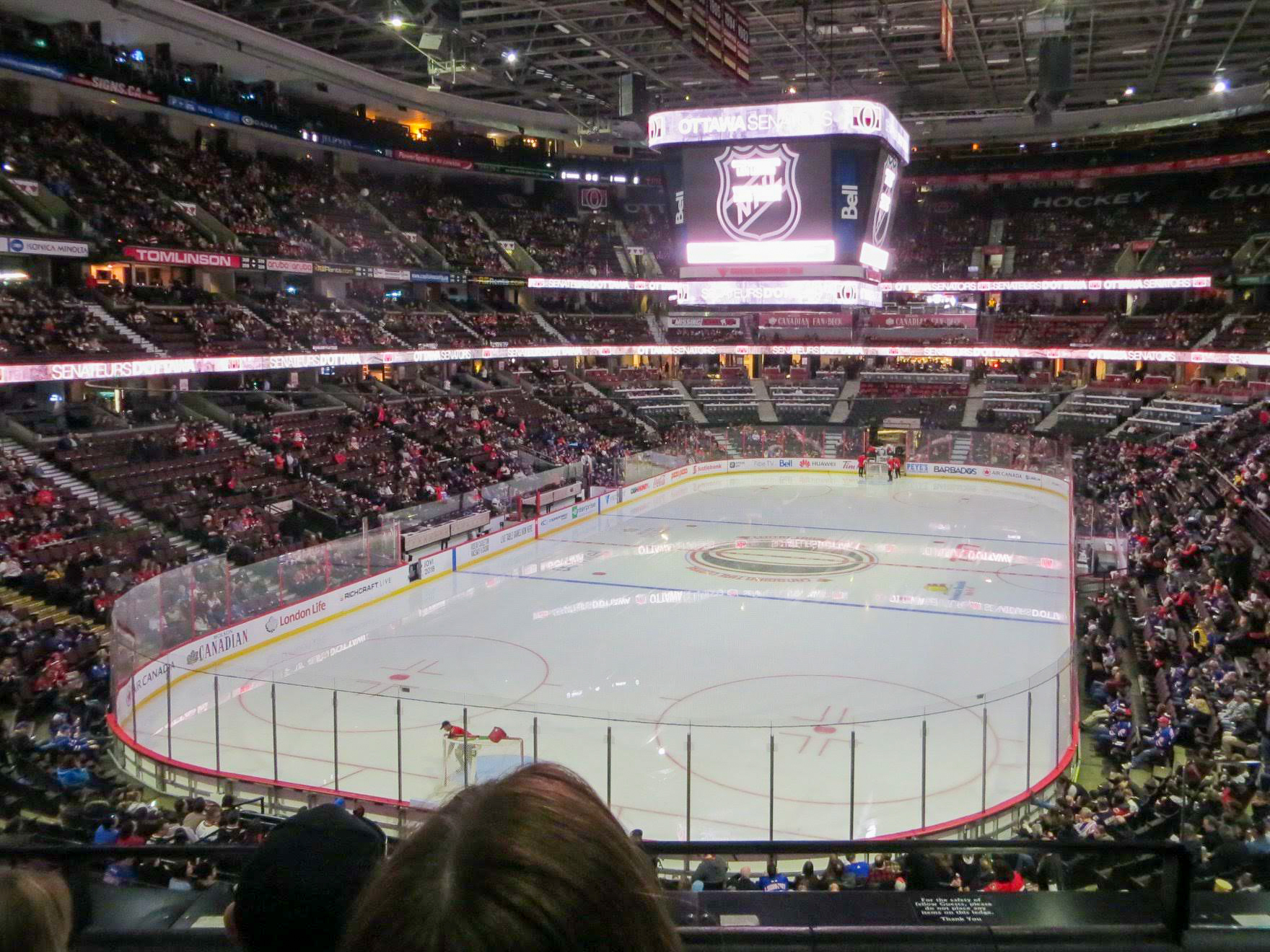 A picture of the Canadian Tire Centre in Ottawa in 2018.